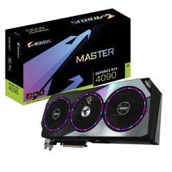 Gigabyte AORUS GeForce RTX™ 4090 MASTER 24G / 24GB GDDR6X 384bit, 2550/21000MHz, CUDA 16384, Triple Fan, PCIeX16 4.0, 1xHDMI, 3xDP, WindForce Cooling System, 13xCopper Heatpipes, 3x 110mm Bionic Shark Fans, RGB Fusion, Dual Bios, LCD Edge View, Large Vapo